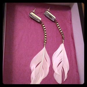 Feathered gold earrings